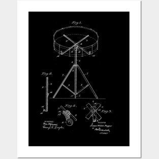 Portable Drum Rack Vintage Patent Drawing Posters and Art